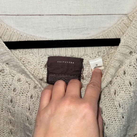 Guinevere Alpaca Wool Blend Chunky Knit  Cream Sweater, sz XS - Picture 4 of 10
